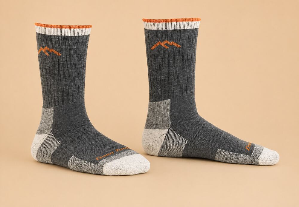 Darn Tough Mens LG Olive Hiker Midweight Merino Micro Crew Socks Outdoor U3-2